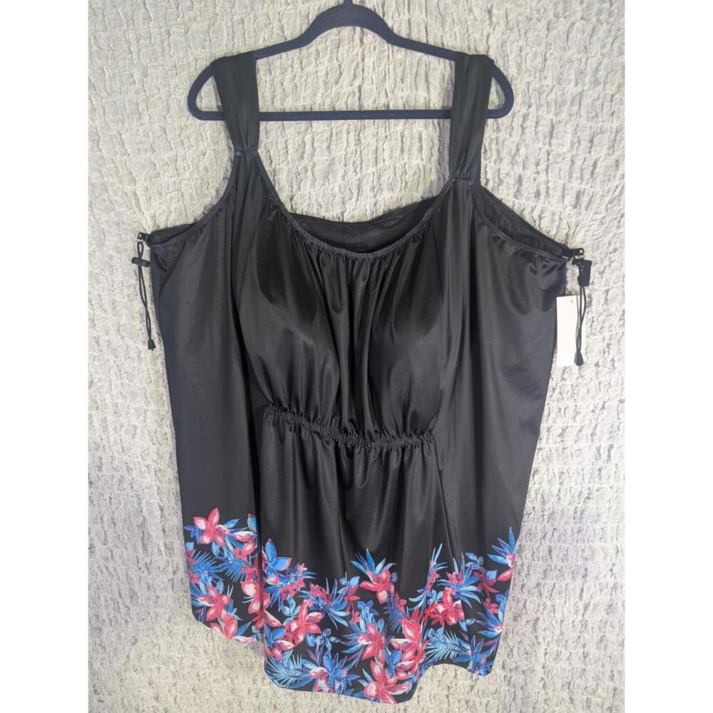 Nwt Swimsuits For All Black‎ And Floral Swim Top Size 40 - Picture 3 of 9
